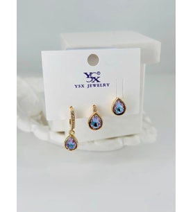 Zirkon Taşlı Ülü Kombin Küpe - Kp00368