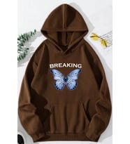 Breaking Baskılı Oversize Sweatshirt (Kahverengi)