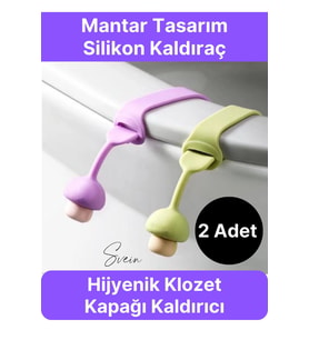 2 Adet Klozet Kapağı Kaldırma Hijyen Aparatı Tutucu Mantar Tasarım Silikon Esnek Pratik Banyo İçin
