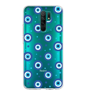 PrintiFy Xiaomi Redmi 9 ile Uyumlu 1mm Slim Fit Nazar Boncuğu 1 Baskılı Şeffaf  Kılıf