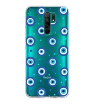 PrintiFy Xiaomi Redmi 9 ile Uyumlu 1mm Slim Fit Nazar Boncuğu 1 Baskılı Şeffaf  Kılıf