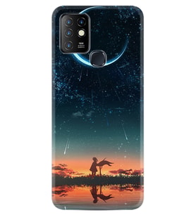 INFINIX Hot 8 9 10 11S Hot 10 Play 10T Kılıf Desemli Silikon Ay ve Kız 1720