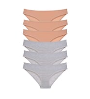 6 adet Süper Eko Set Likralı Kadın Slip Külot Ten Gri