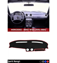 Mercedes - Benz W123 (1976-1984) 3d Torpido Koruma Kılıfı - Ön Göğüs Kaplama - Kırmızı Şerit