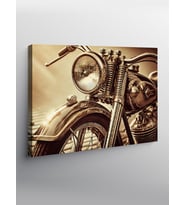 Kanvas Tablo Vintage Motosiklet Çizimi