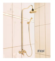 FKN Borulu Altın Banyo Ve Duş Seti