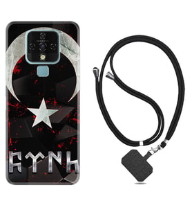 Tecno Camon 16 18P Pova Kılıf Boyun Askılı Silikon Göktürk 1394
