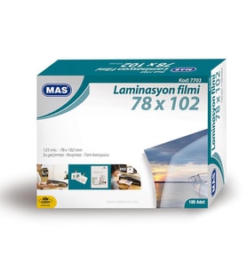 Mas Laminasyon Filmi Parlak 78 x 102 mm 125 Micron 100 Lü Paket