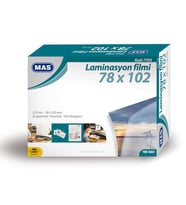 Mas Laminasyon Filmi Parlak 78 x 102 mm 125 Micron 100 Lü Paket