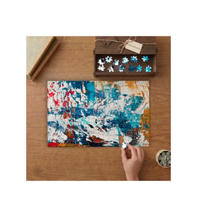 Renkli Soyut Resim Tasarımı 240 parça Ahşap Puzzle Ahşap Kutuda MP05763