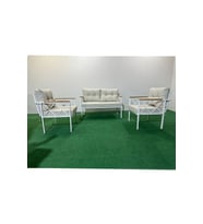 2+1+1 Beyaz profil Balkon-bahçe-kafe- Çay Seti-koltuk Takımı-oturma Grubu-ofis Koltuğu