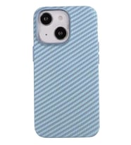 Apple iPhone 13 Kılıf Kamera Çıkıntılı Karbon Fiber Tasarım Sert PU (Mavi)