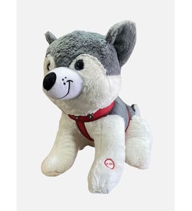 Gran Toys Peluş Sesli Hırçın Köpek - 50CM (Gri)