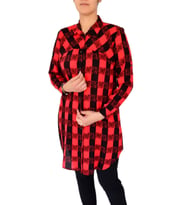 Kadın Ekose Kareli Tunik BGL-ST02956 (Kırmızı)