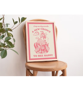 Retro Bal Arısı Duvarı, Yaban Arısı Posteri, Olumlu Söz, Trend Sanat