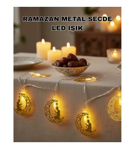Mey İthalat® Ramazan Temalı Ay İçinde Secde Eden Adam LED Peri Işığı