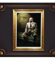 Altın Varaklı Çerçeveli Paspartulu Atatürk Tablo DC0815 (Gold)