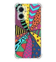 PrintiFy Xiaomi Redmi Note 11E Uyumlu Retro Color 4 Baskılı Şeffaf Köşe Korumalı Antişok Kılıf