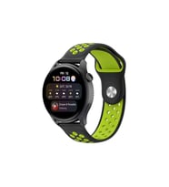 Watch 20mm Spor Delikli Kordon - Siyah-yeşil