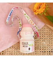 Sevimli Plastik Korean Peach Milk Askılı Şişe - Kore Ürünleri