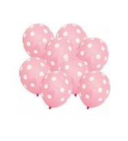Pembe Puantiyeli Lateks Balon 10 Lu