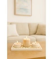 Şık 3'lü Mumluk Seti, Modern ve Minimalist Dekorasyon İçin