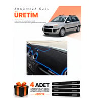 FORD FUSİON (2009-2012) Uyumlu Torpido Koruma Örtüsü Oto Kılıfı - Siyah Mavi
