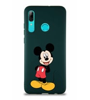 Huawei P Smart 2019 Soft Premier Kapak Mickey Mouse-B Tasarımlı Silikon Kılıf - Yeşil (Şeffaf)