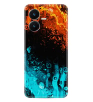 Vivo Y22S Kılıf Silikon Desen Özel Seri Orange Blue Color 1665