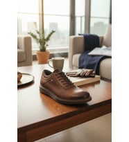 Enoch Hakiki Deri Lazer Perforeli Erkek Sneaker Ayakkabı Ortopedik Taban
