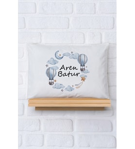 Pia Baby Premium %100 Pamuk İsme Özel Erkek Bebek Yastık Kılıfı 35*45 cm 5009-12