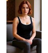 Kadın Kahverengi Kare Yaka Bodycon İnce Triko Bluz Kalın Askılı Günlük Kullanım İçin İdeal