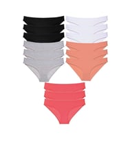 15 adet Süper Eko Set Likralı Kadın Slip Külot Siyah Gri Beyaz Pudra Fuşya