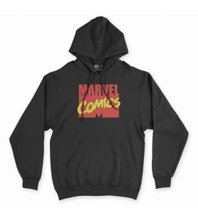 Marvel Comics Siyah Kapşonlu Sweatshirt Hoddie