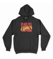 Marvel Comics Siyah Kapşonlu Sweatshirt Hoddie