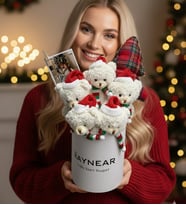 Kişiye Özel Fotoğraflı Yeni Yıl Noel Temalı Silindir Buket