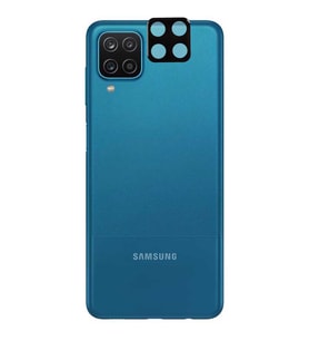 Samsung Galaxy A12 Kamera Lens Koruyucu HD 3D Tempered Glass Cam (Siyah)