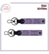 Her Yeni Kamp Alanına Anlam Katacak Tasarım , İsimli Anahtarlık 2’li Set, Mor Menekşe-Mor Menekşe