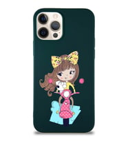 Apple iPhone 12 Pro Soft Premier Kapak Vespagirl Tasarımlı Silikon Kılıf - Yeşil (Şeffaf)
