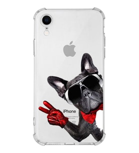 PrintiFy Apple iPhone XR Uyumlu Köpek 2 Baskılı Şeffaf Köşe Korumalı Antişok Kılıf