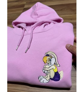 Unisex Kişiye Özel Hoodie ,kişiye özel nakışlı sweatshirt (Pembe)