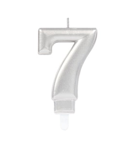 7 Rakamı Mum Gümüş Renk