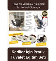 Kolay Kullanım Hijyenik Pratik Kum Kabı Yavru Yetişkin Kedi Wc Tuvalet Alıştırma Klozet Eğitim Seti