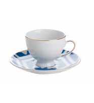 Porland Morocco Desen2 Mavi Tabaklı Kahve Fincanı 80cc  04A+P018907
