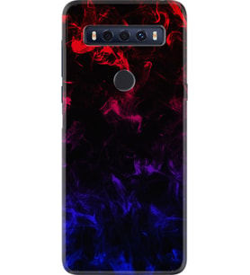 TCL 10 SE Kılıf Silikon Desen Blue Red Fire 1637