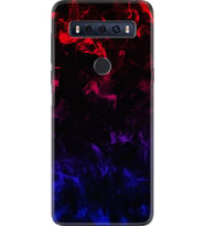 TCL 10 SE Kılıf Silikon Desen Blue Red Fire 1637