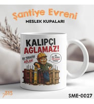 Kalıpçı Ustasına Özel Komik Kupa – Kalıpçı Ağlamaz Su Terazisi Ağlar Baskılı Seramik Kupa