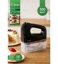 Kiwi KMX-3620 Mikser 5 Kademe Turbo Fonksiyon Hamur Kancalı Saklama Kutulu Siyah