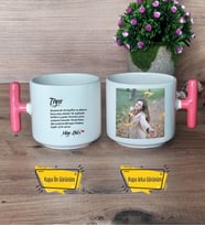Teyze Kupa Bardak Fotoğraflı T Pembe Kulplu Teyzeye Doğum Günü Hediyesi