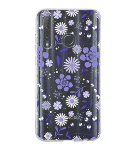 Huawei Honor 20 Lite Uyumlu Kapak Flowers Tasarımlı Şeffaf Silikon Kılıf